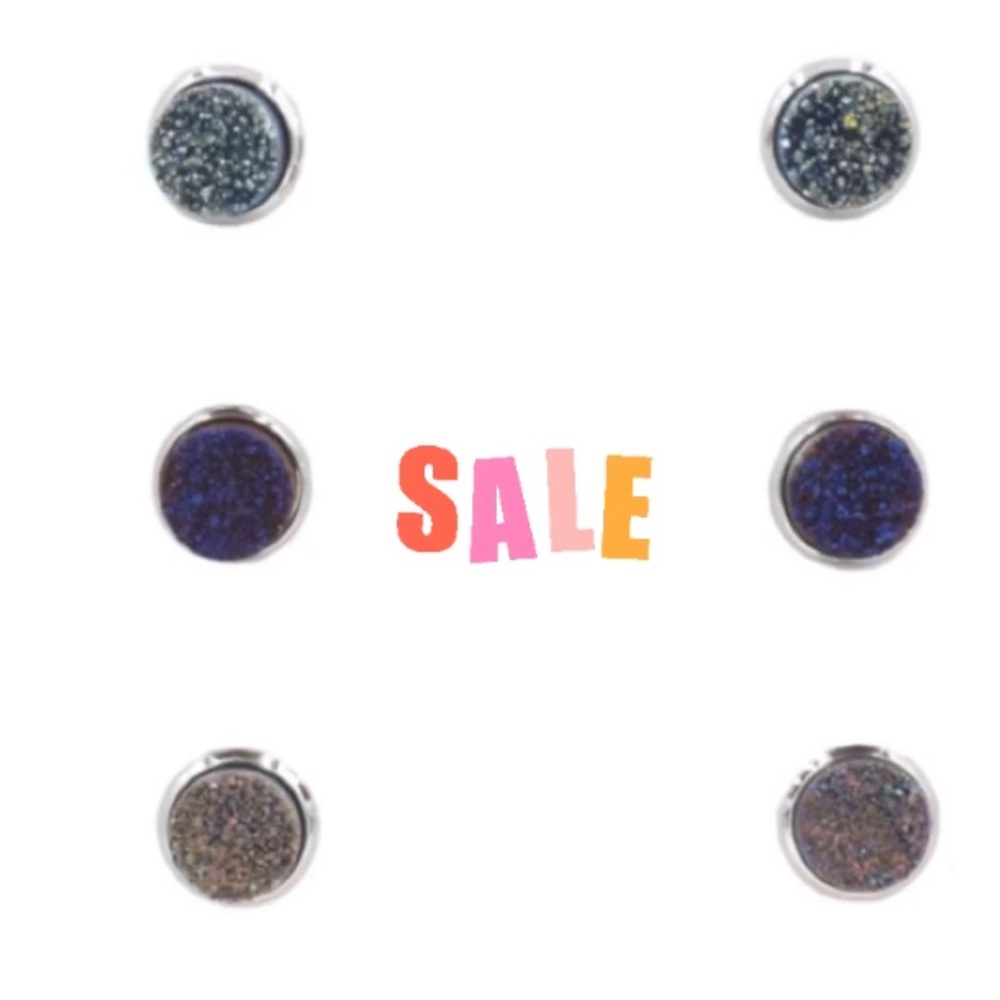 Kinsley Armelle Silver Cosmic Quartz Earring Set